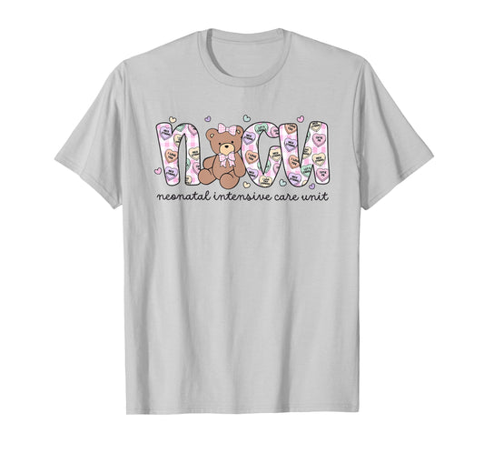 Valentines Day NICU Nurse Cute Bear Neonatal ICU Graduation T-Shirt