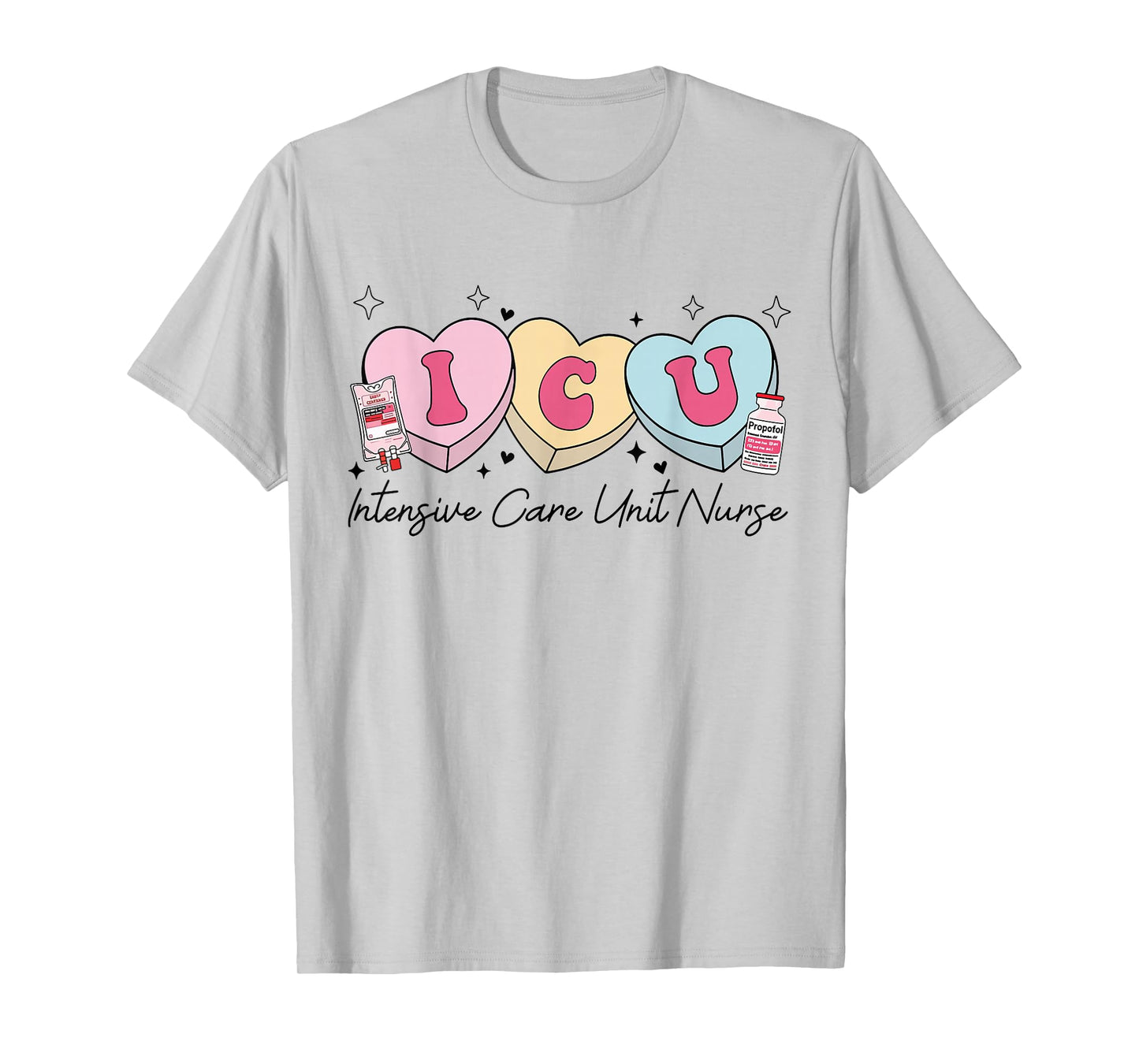 Shirt Intensive Care Unit Nurse Heart T-Shirt