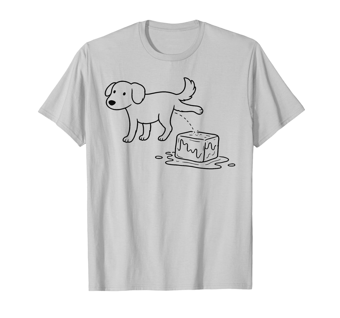 Dog Ice Funny Dog Humor Line Art T-Shirt