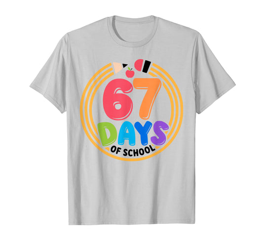67 Meme 67th Day of School Teacher Kids Funny Six Seven Cool T-Shirt
