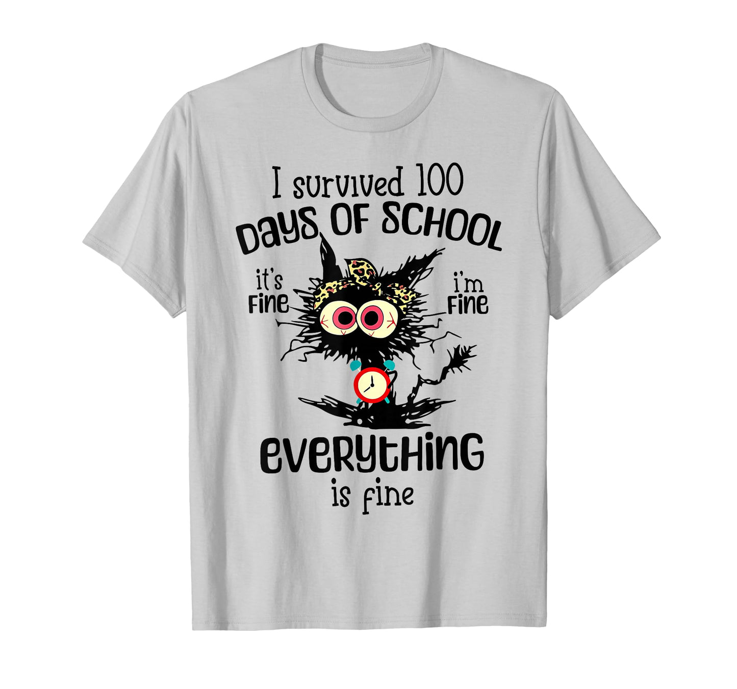 I Survived 100 Days of School Funny Teacher Boys Girls Kids T-Shirt