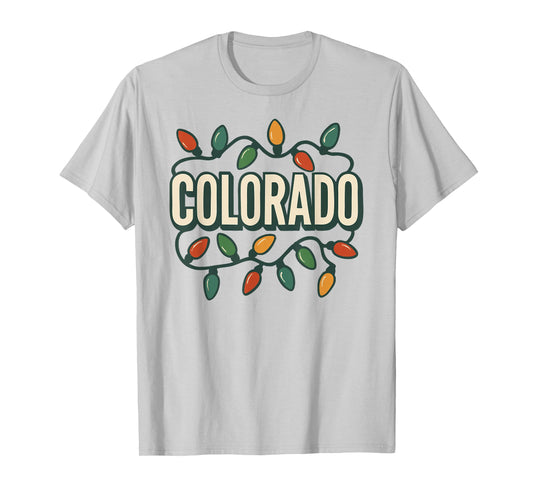 Colorado Christmas Lights Holiday Colorado State Pride T-Shirt