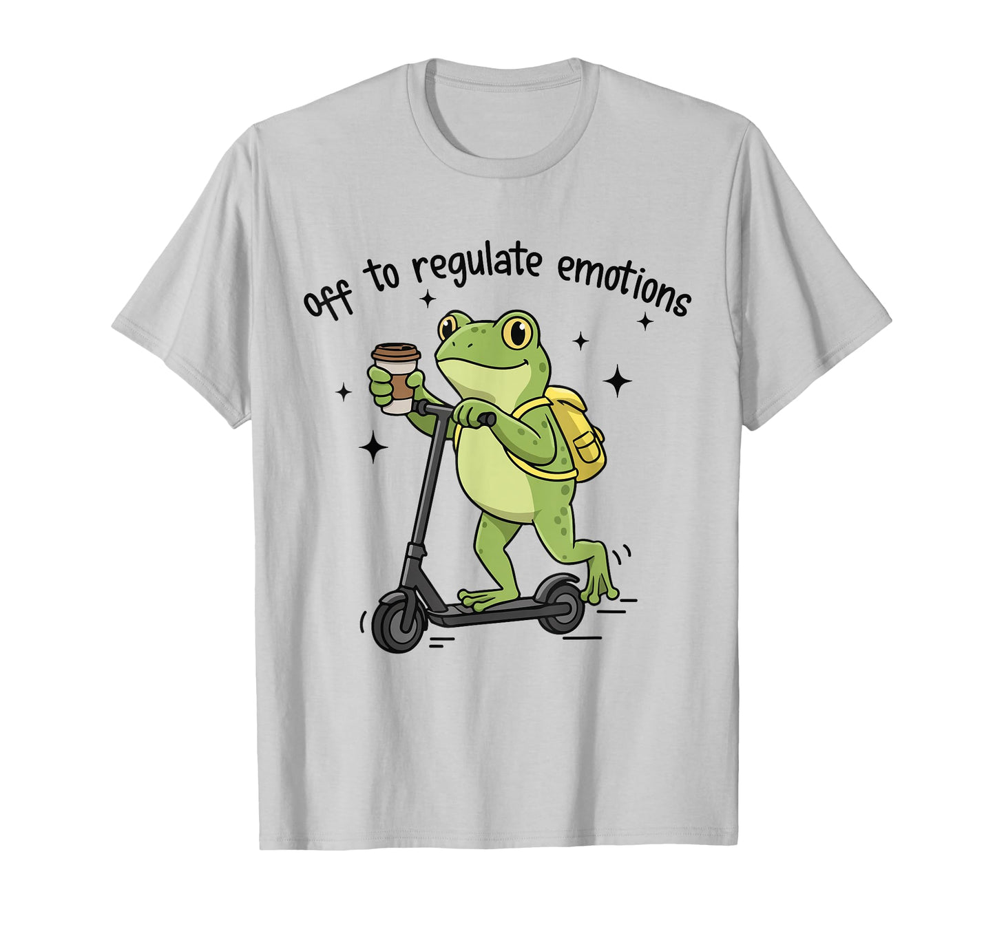 Off to Regulate Emotions Funny Frog On Scooter T-Shirt