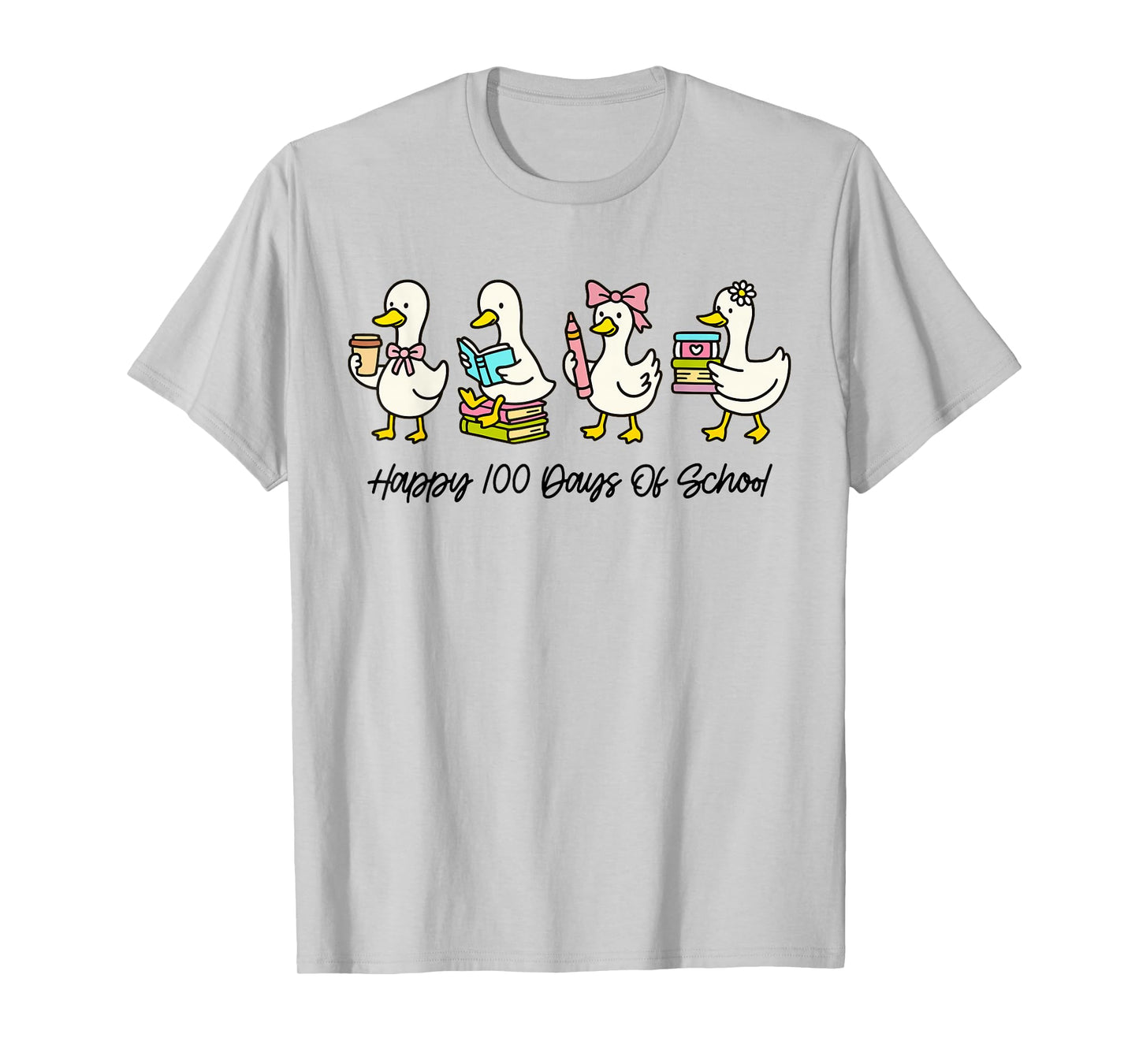 Happy 100 Days of School Goose Teacher Kid 100th Day Smarter T-Shirt