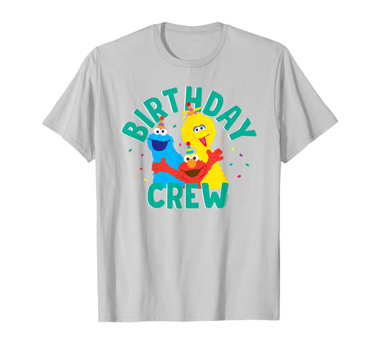 Sesame Street Elmo Big Bird Cookie Monster Birthday Crew T-Shirt
