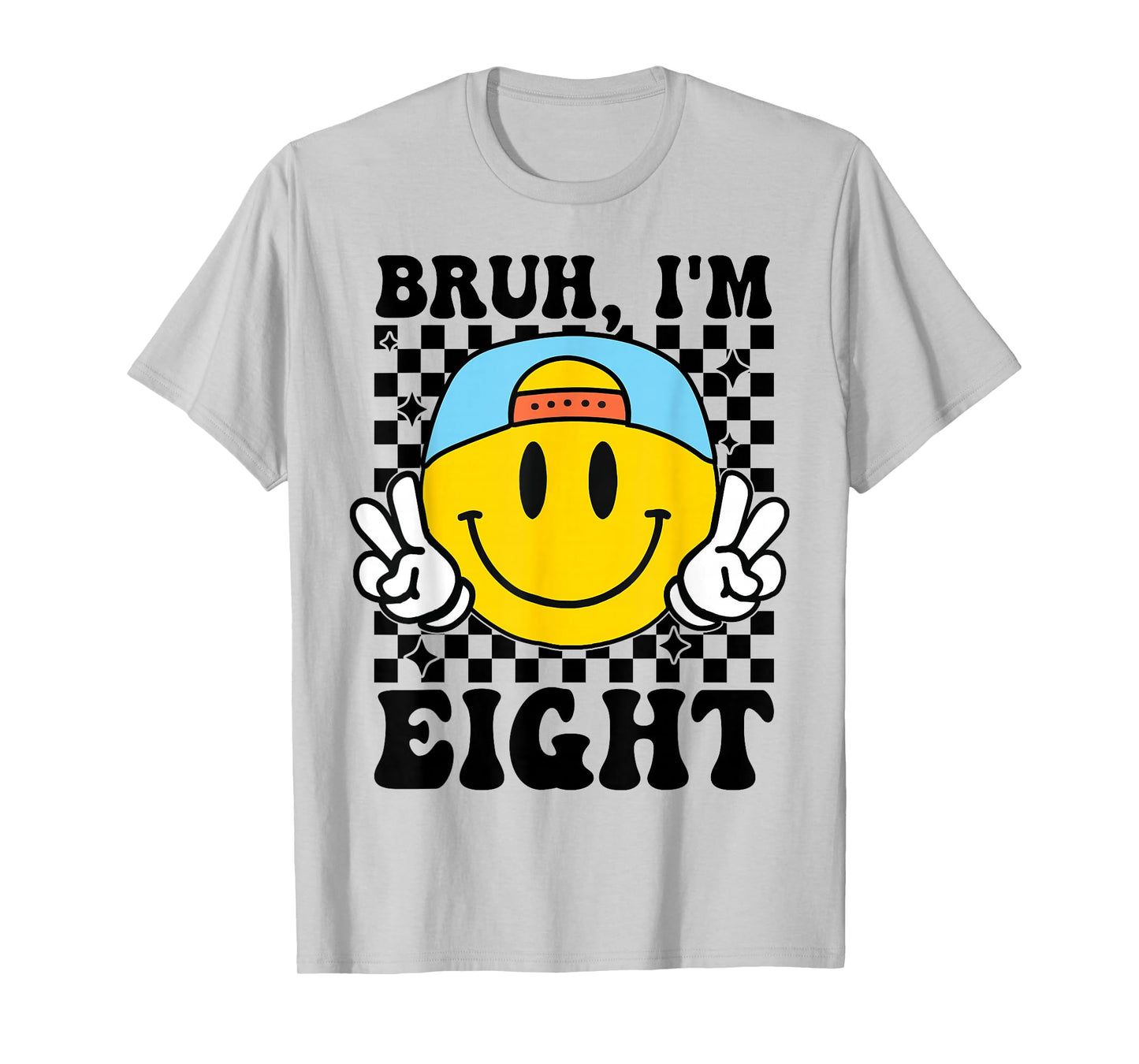 Bruh I'm Eight 8 8th Birthday Groovy Boys Girls 8 Years Old T-Shirt