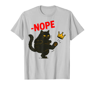Funny No Kings in America Black Cat T-Shirt