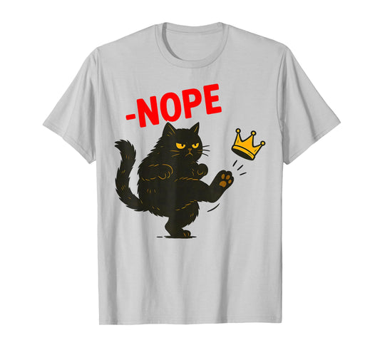 Funny No Kings in America Black Cat T-Shirt