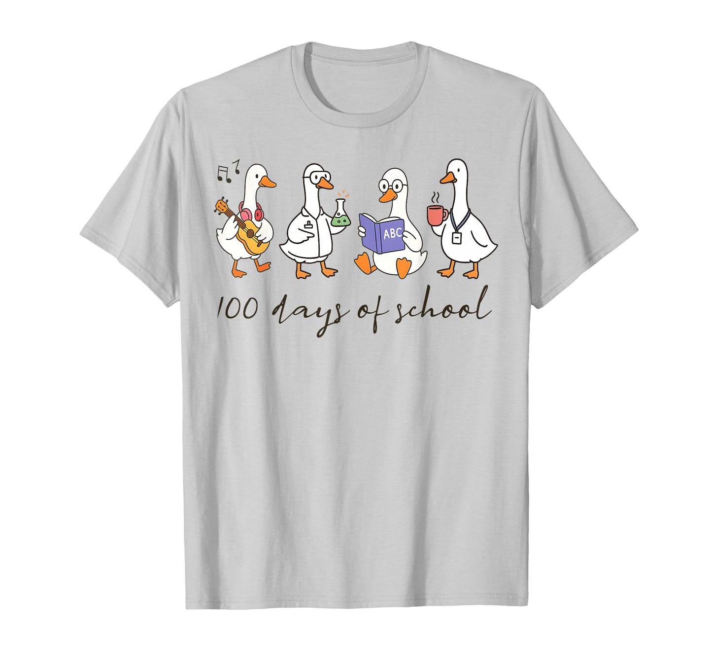 100 Days of School Goose 100th Day of School Boys Girls Kids T-Shirt
