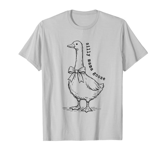 Silly Mama Goose Mothers Day Coquette Bow Mom Life Women T-Shirt