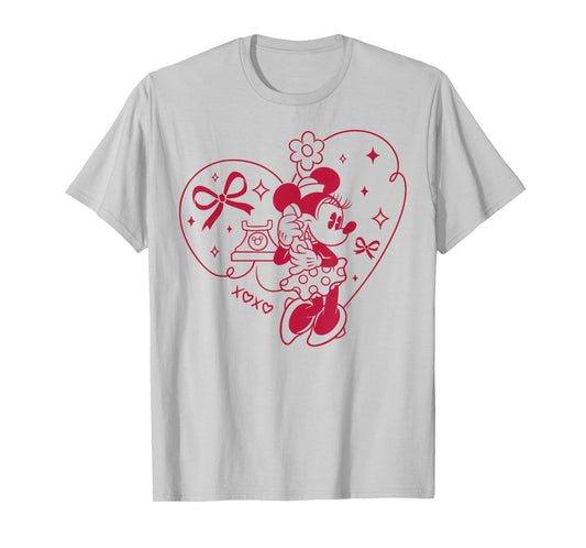 Disney Minnie Mouse XOXO Heart Coquette Valentine's Day T-Shirt