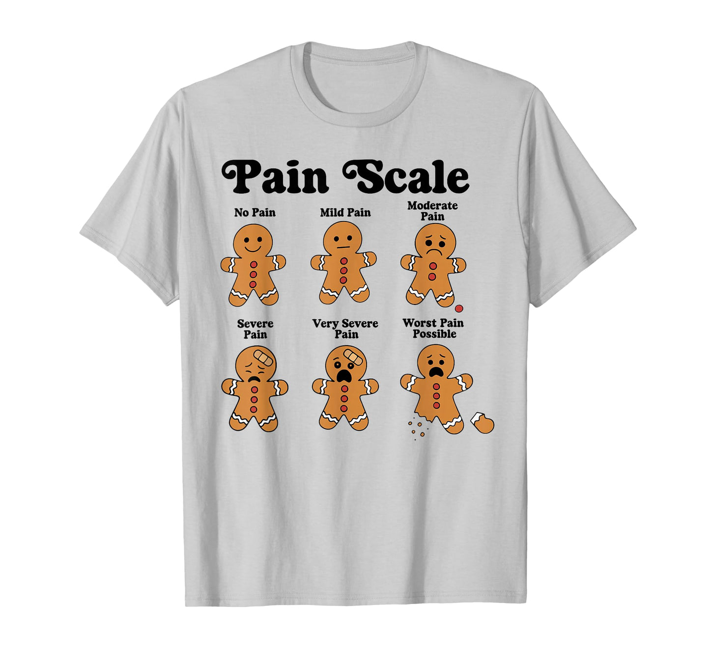 Pain Scale Funny Gingerbread Man Christmas Nurse Holiday Men T-Shirt