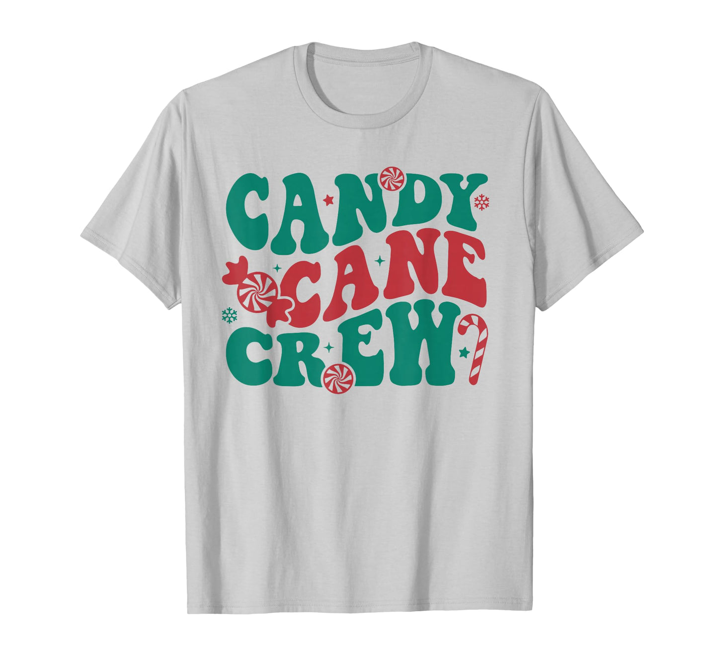 Groovy Candy Cane Crew Matching Family Group Squad Christmas T-Shirt