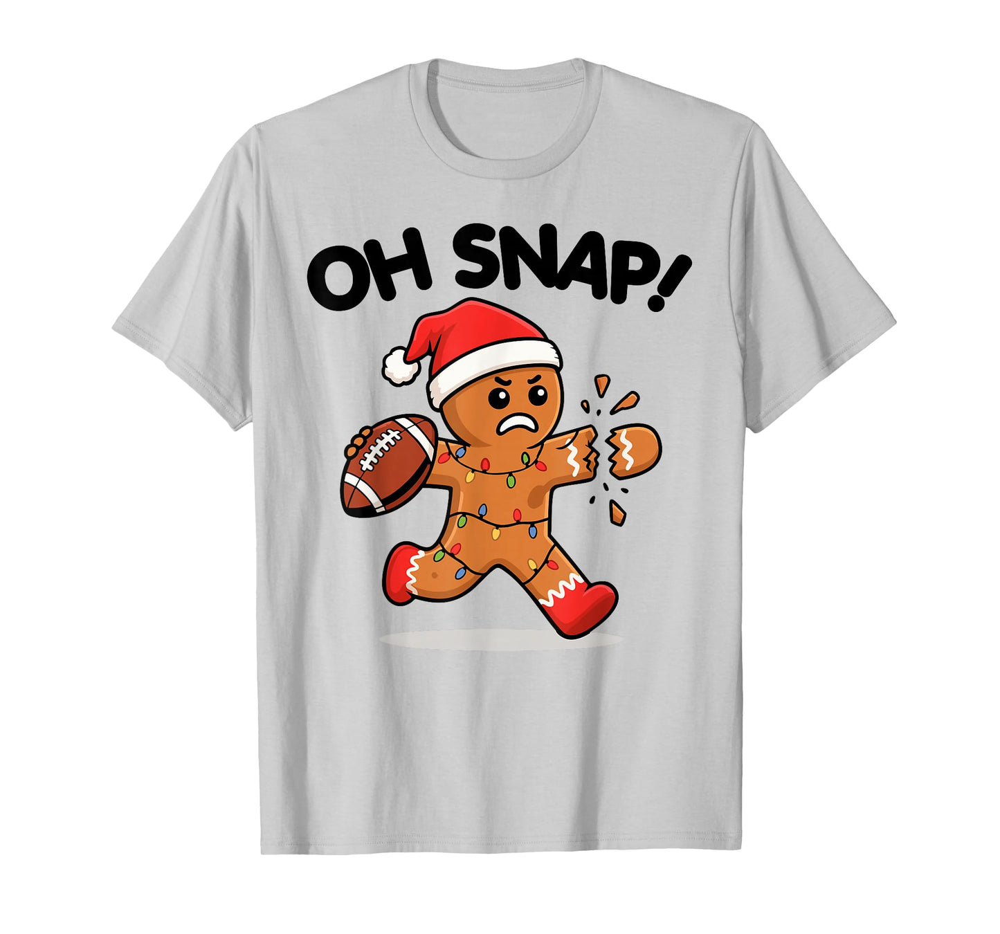 Oh Snap Football Xmas Gingerbread Man Christmas Boys Kids T-Shirt