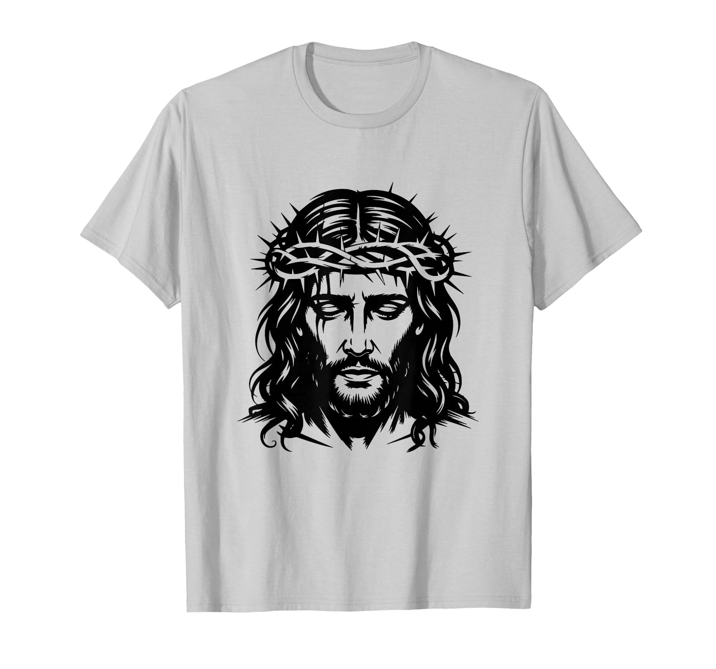 Jesus Crown of Thorns Black and White Faith T-Shirt