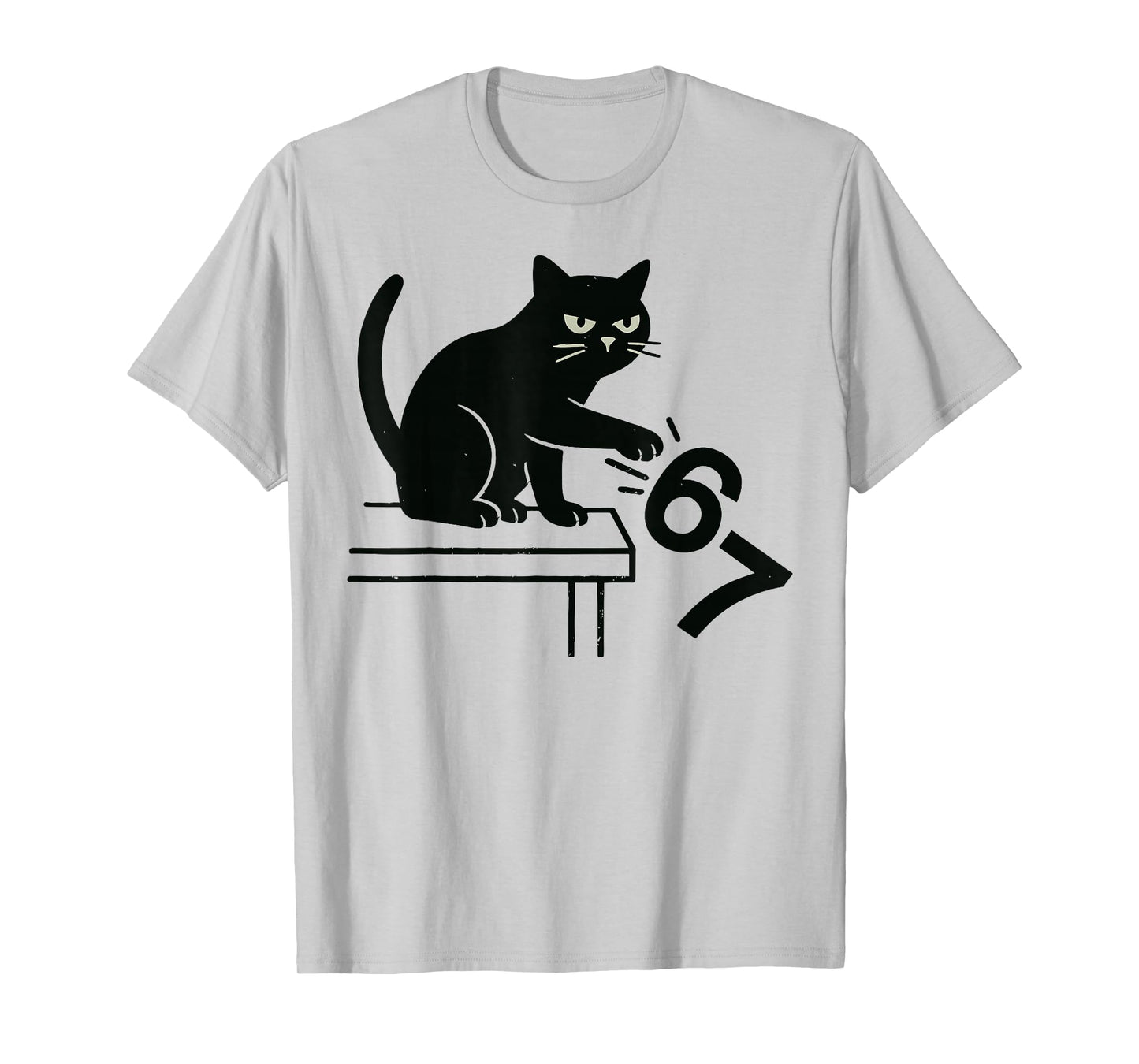 Funny Cat Knocking Off 67 Cat Meme for Men Women T-Shirt