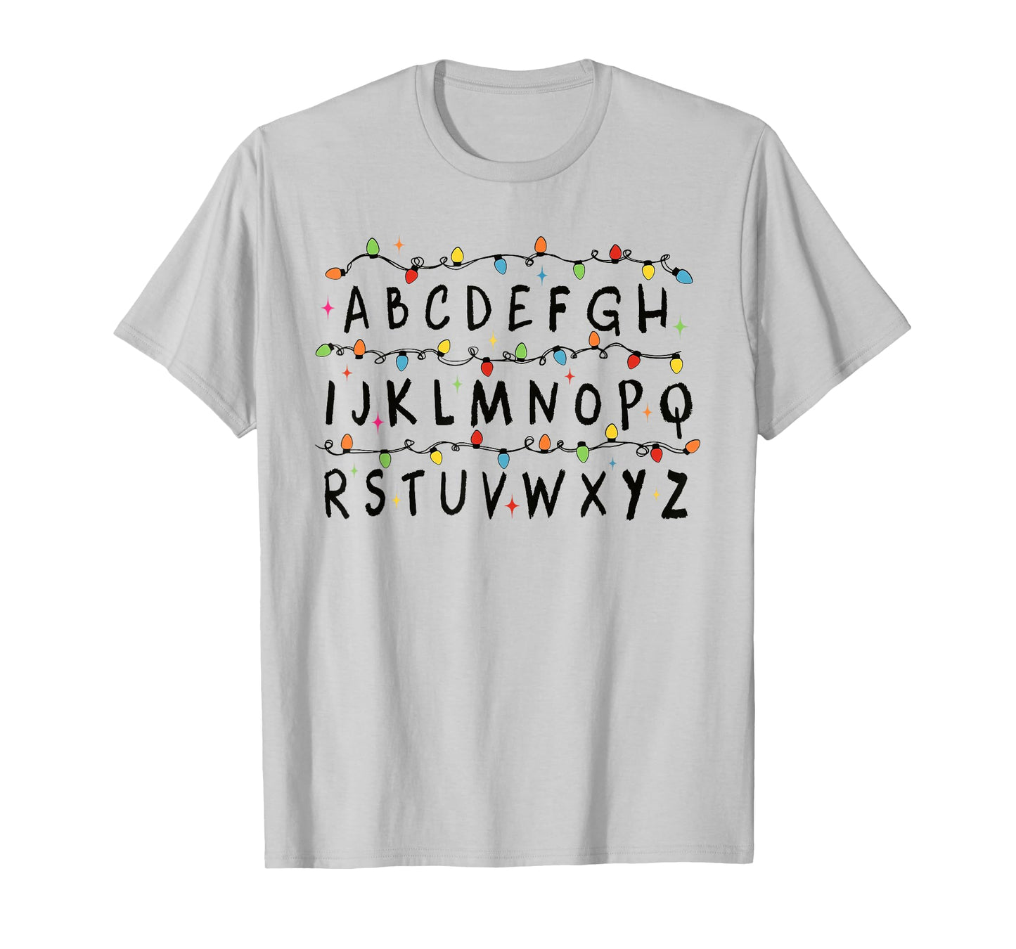 Alphabet Stranger Christmas 2025 Lights Boys Girls Pajamas T-Shirt
