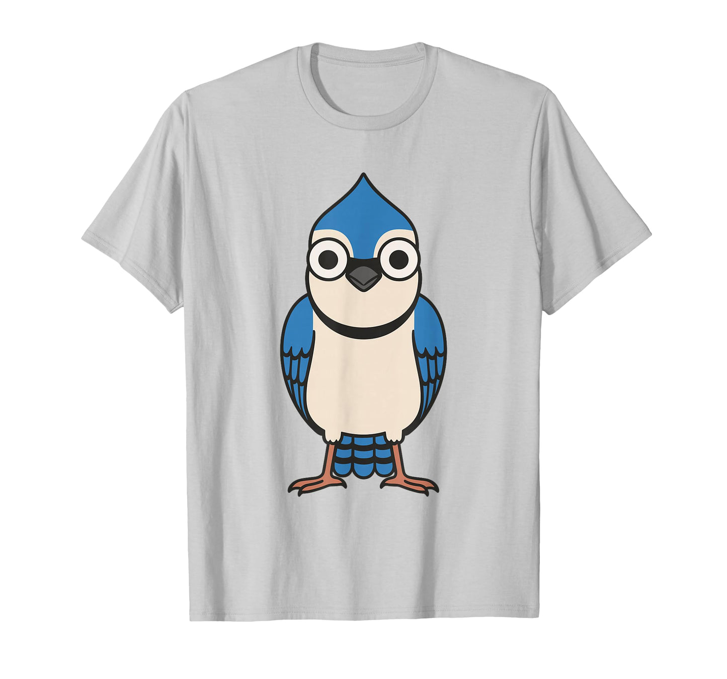 Cute Blue Jay Bird Cartoon Design T-Shirt