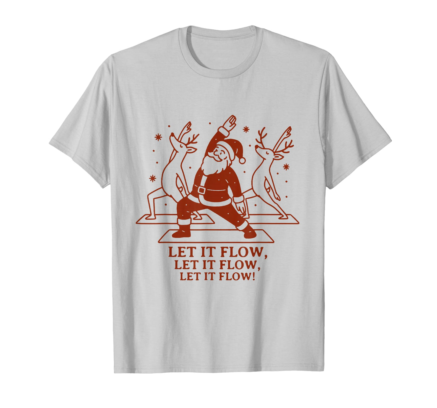 Let It Flow Yoga Santa, Funny Christmas Yoga T-Shirt