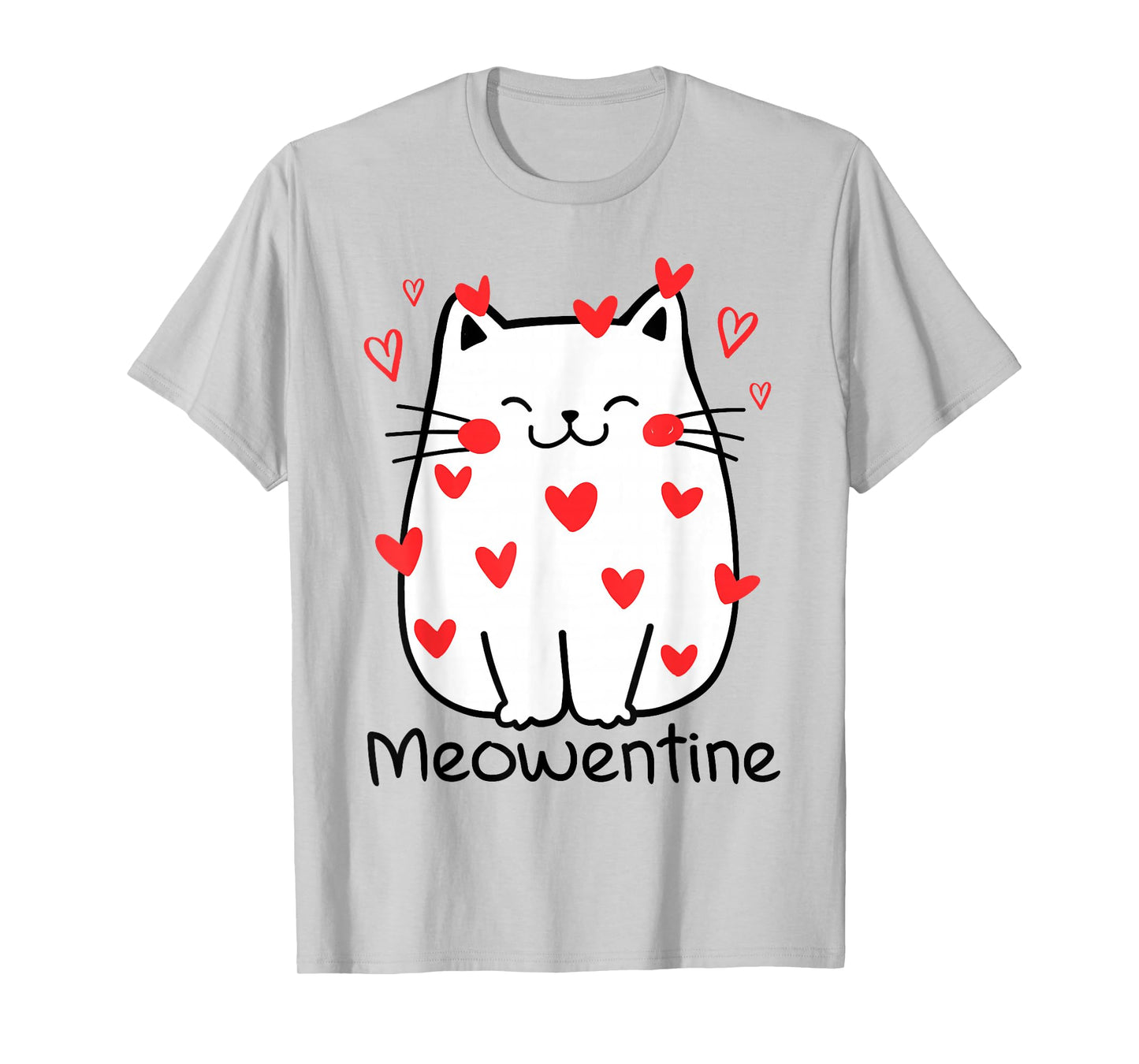 Meowentine Cute Cat Valentines Day Heart Meow Kitty Kitten T-Shirt