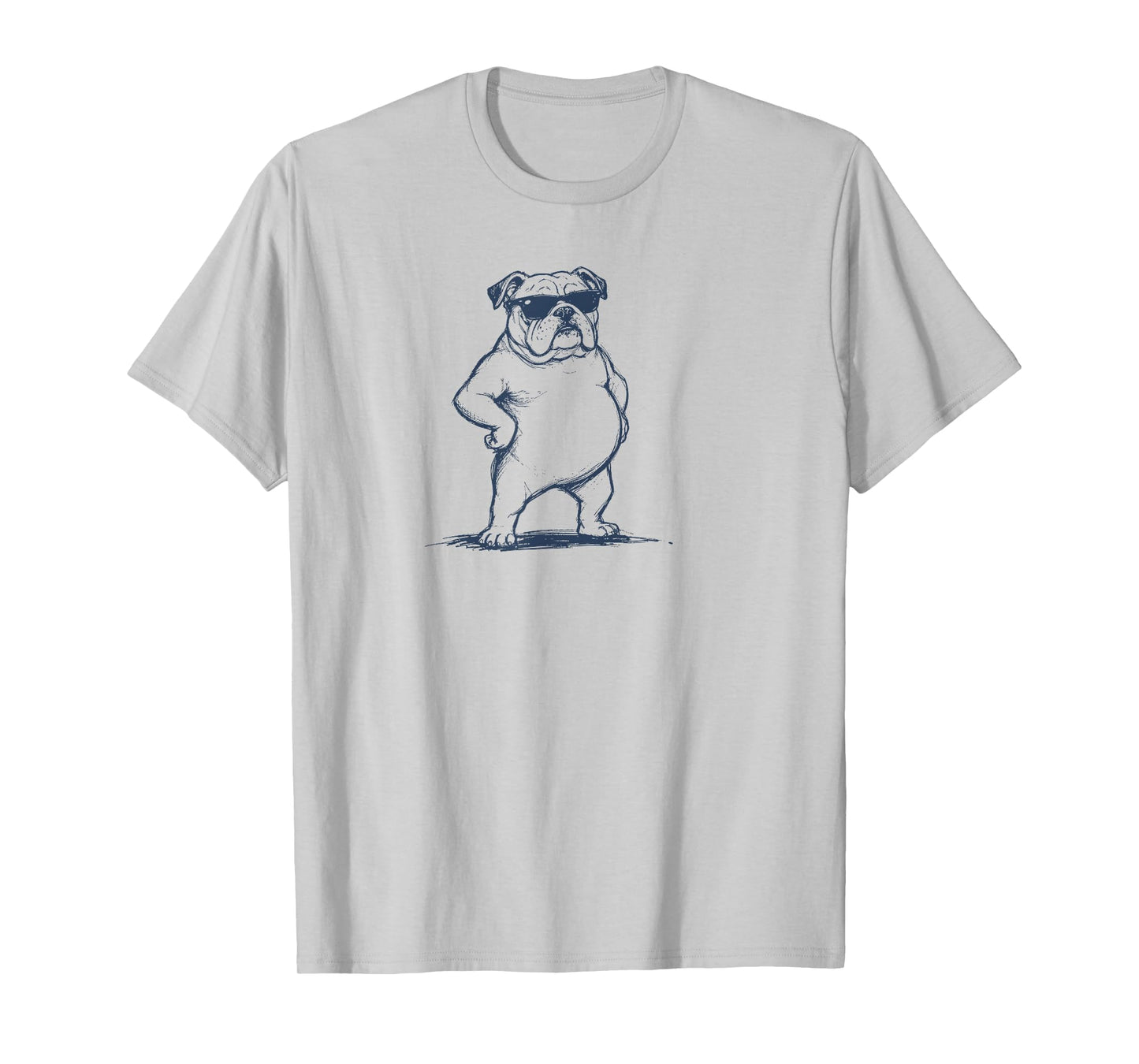 Funny English Bulldog Vintage Sunglasses Dog Dad Mon T-Shirt