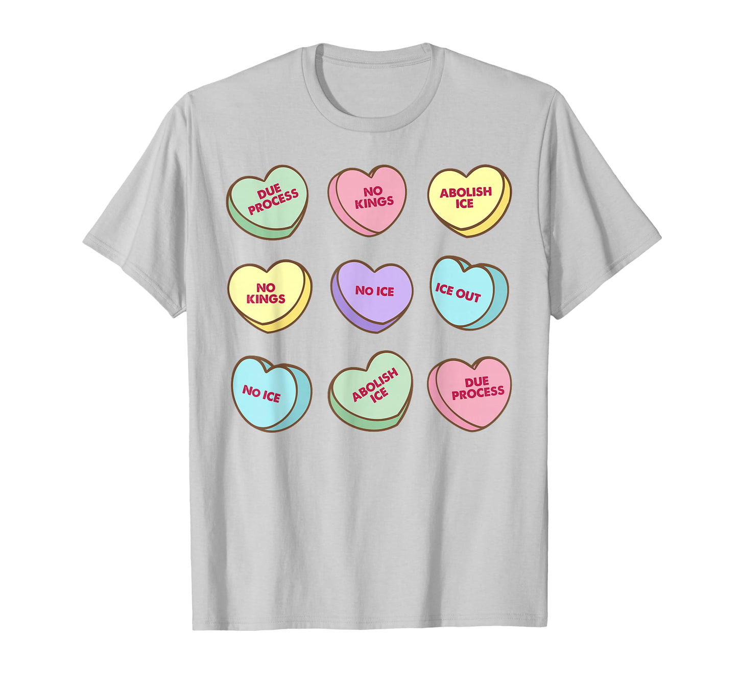 No Ice Valentine's Day Candy Heart Funny Abolish Ice T-Shirt