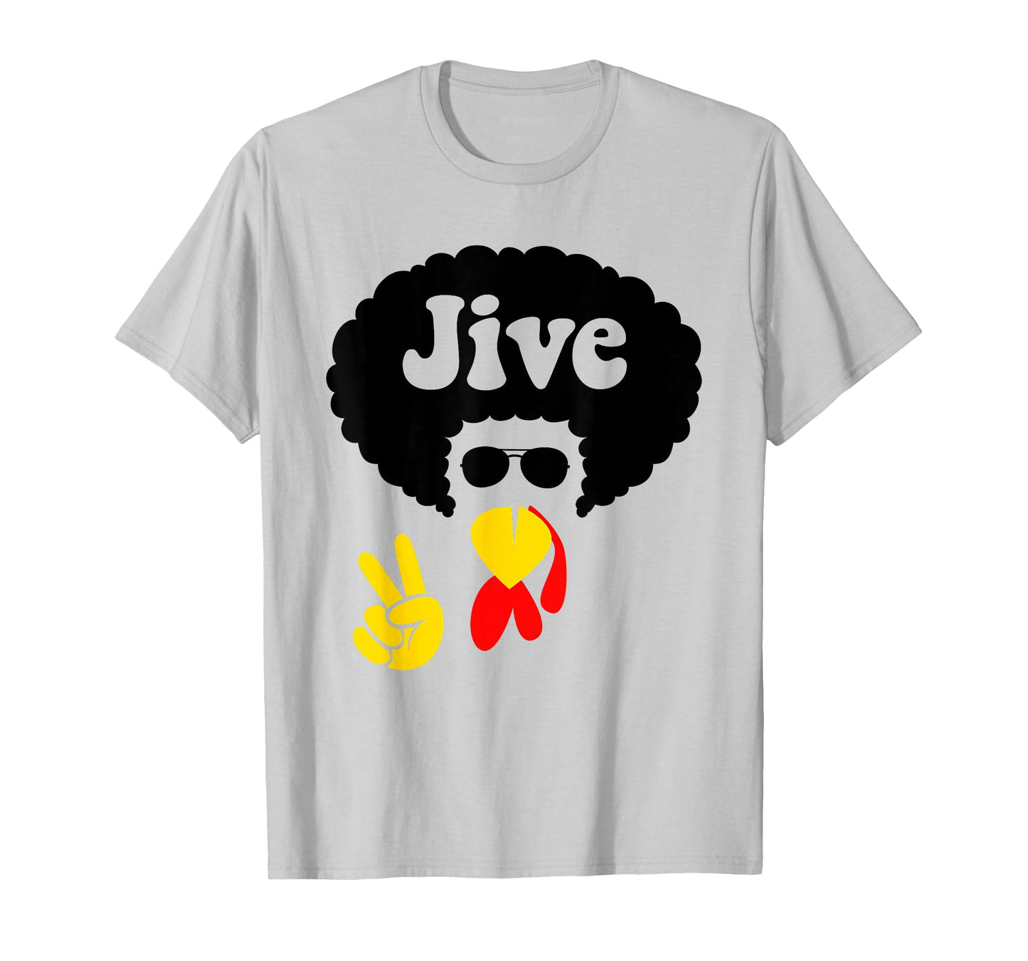 Peace Sign Jive Thanksgiving Turkey Face Funny Men Women T-Shirt