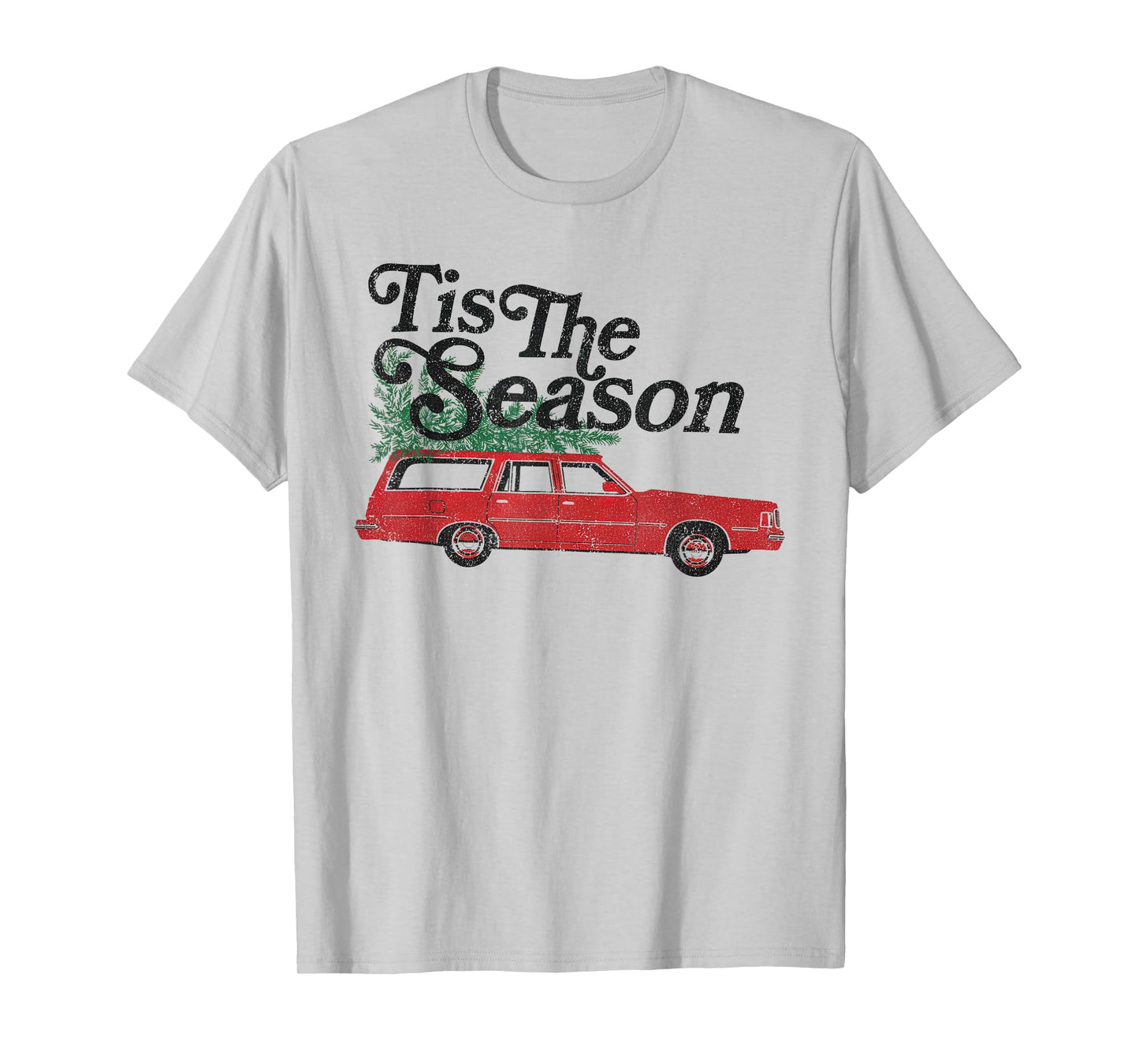 ’Tis The Season Retro Wagon Christmas Tree Holiday T-Shirt