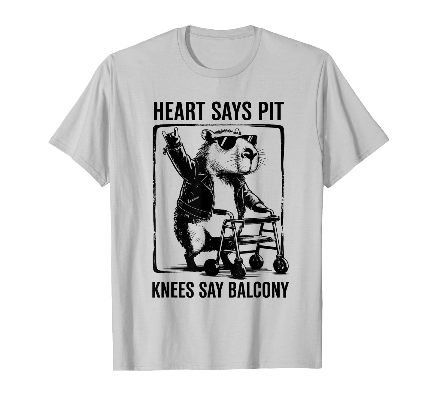Heart Says Pit Knees Say Balcony Funny Festival Graphic T-Shirt
