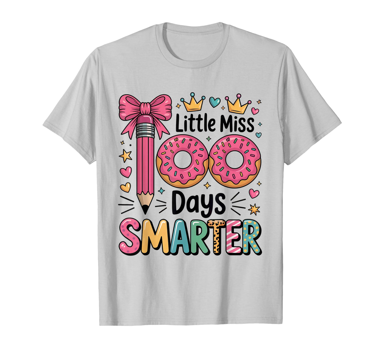 Little Miss 100 Days Smarter Kids Girls 100th Day of School T-Shirt