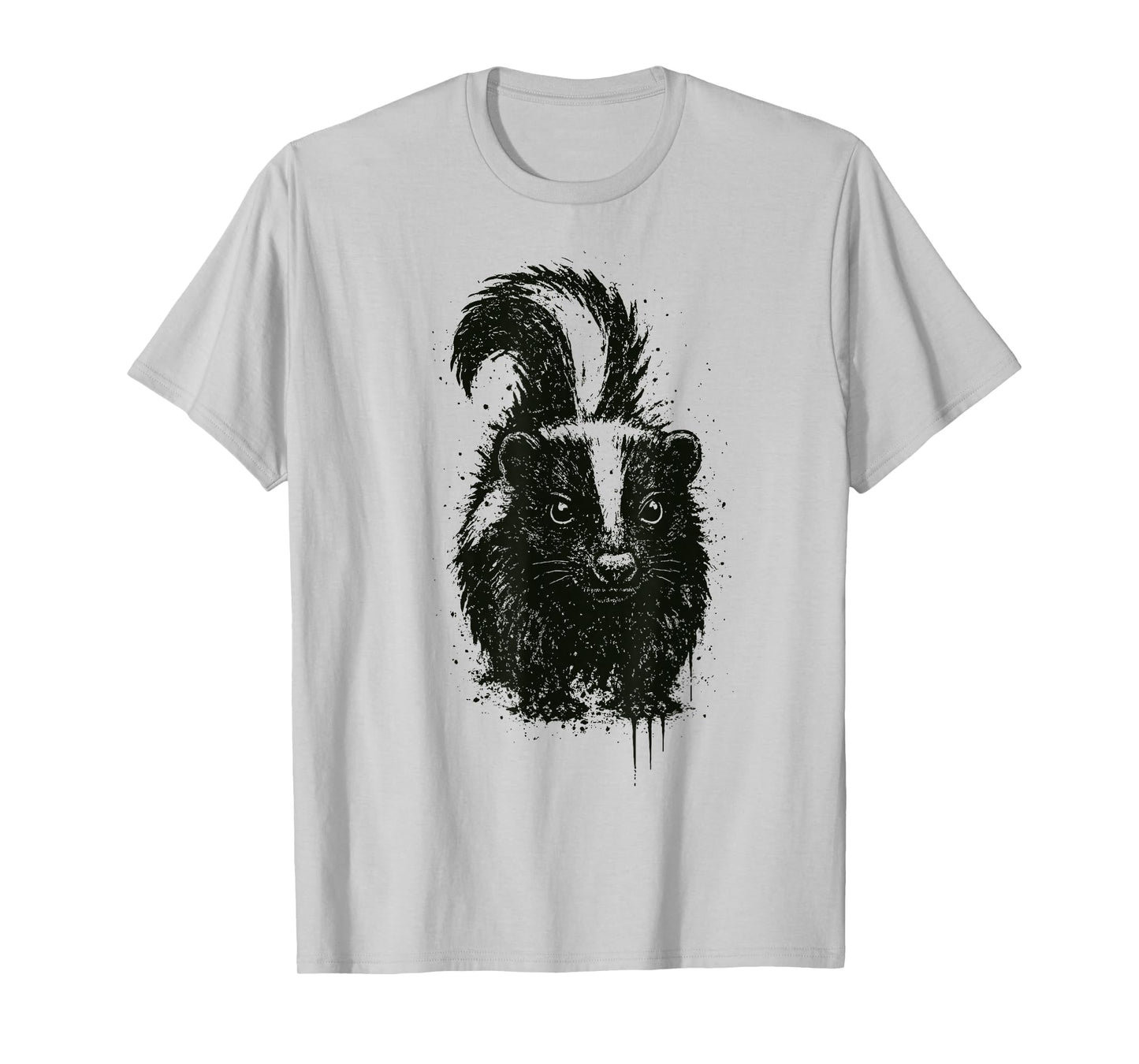 Skunk Ink Art Grunge Aesthetic Pest Forest Animal Portrait T-Shirt