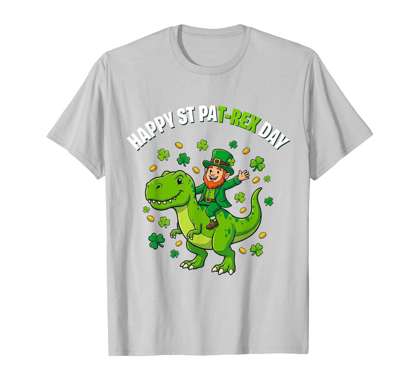 Dino St Patricks Day Kids Saint Patricks Boys Leprechaun T-Shirt