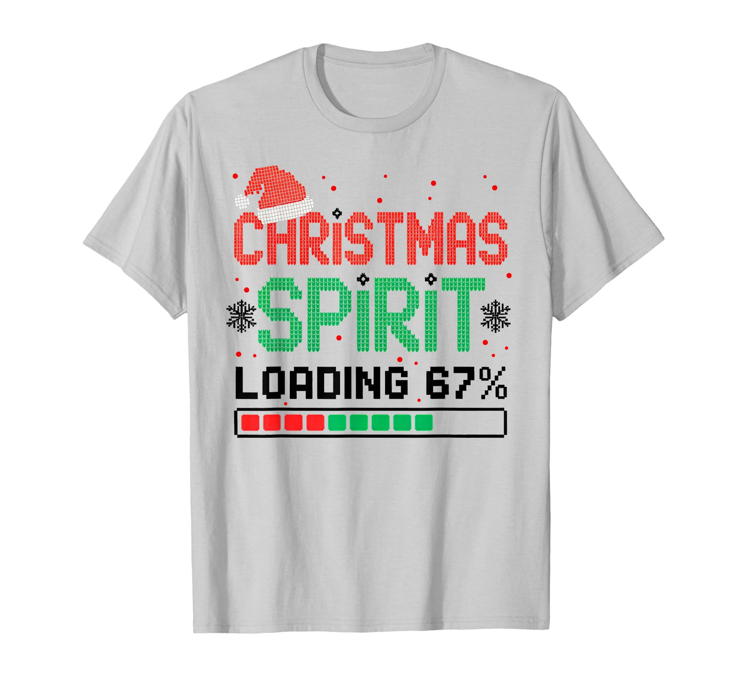 Funny 67 Six Seven Christmas Spirit Loading 67% Xmas Ugly T-Shirt