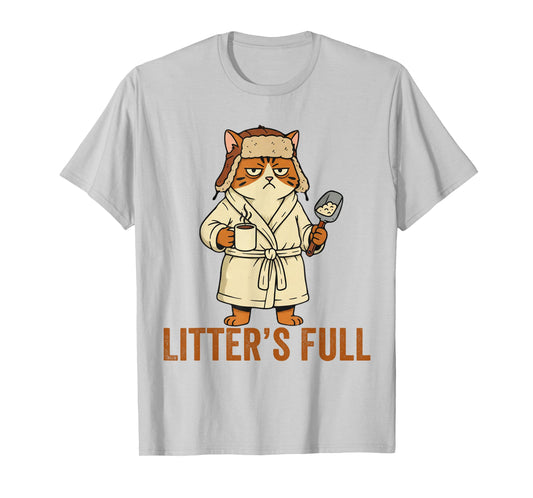 Litter’s Full Funny Cat Lovers Christmas Xmas T-Shirt