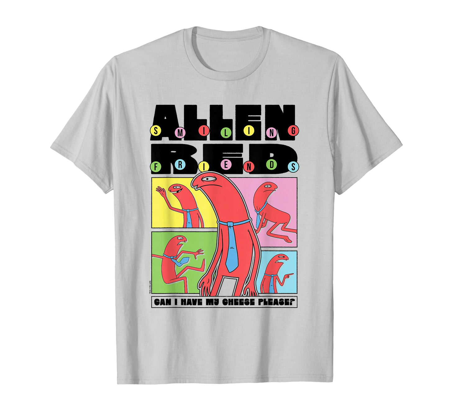 Smiling Friends Allen Red Can I Have My Cheese Funny Cartoon T-Shirt