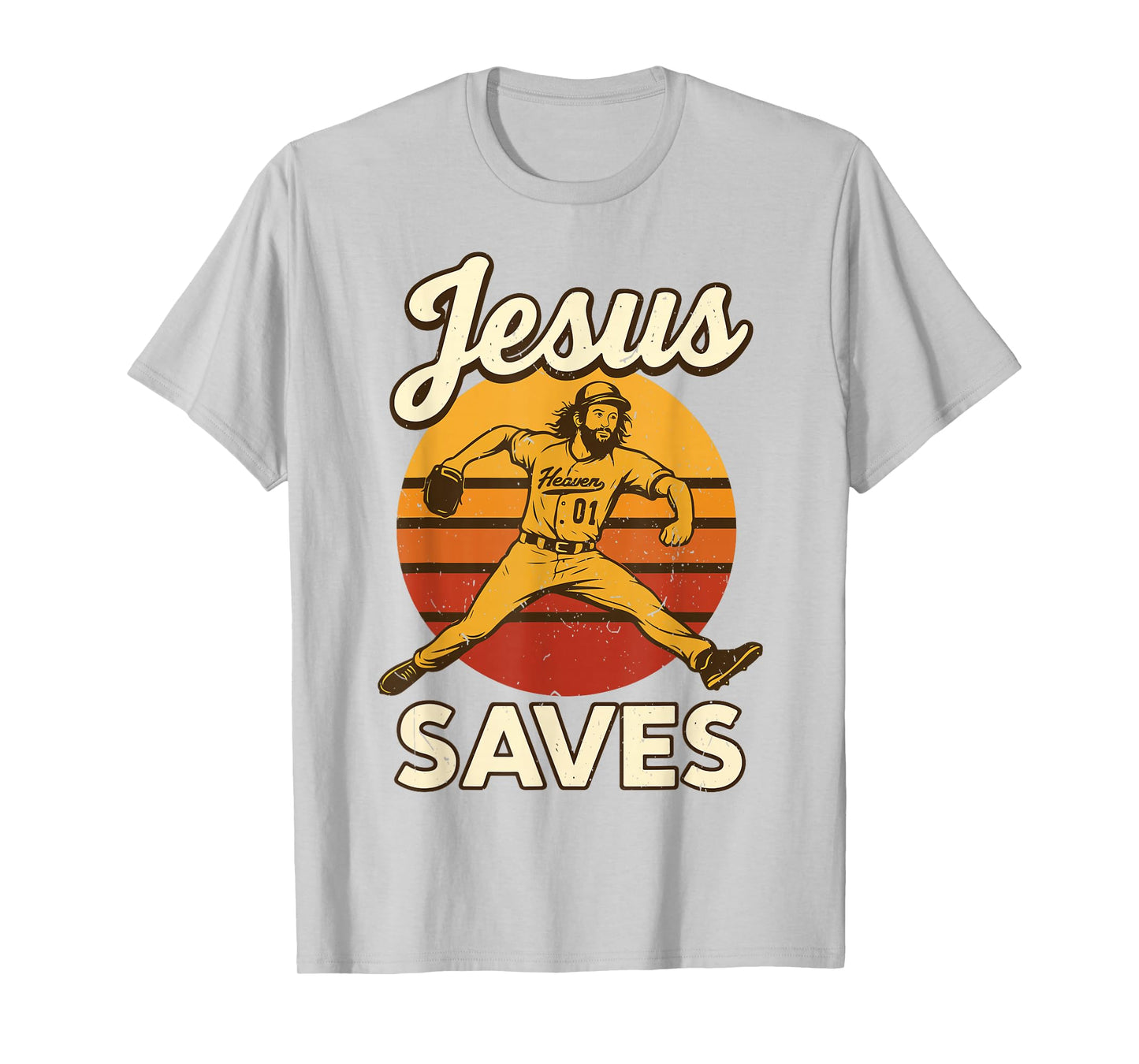 Youth Boy Baseball Jesus Saves Christian Baseball Religious T-Shirt