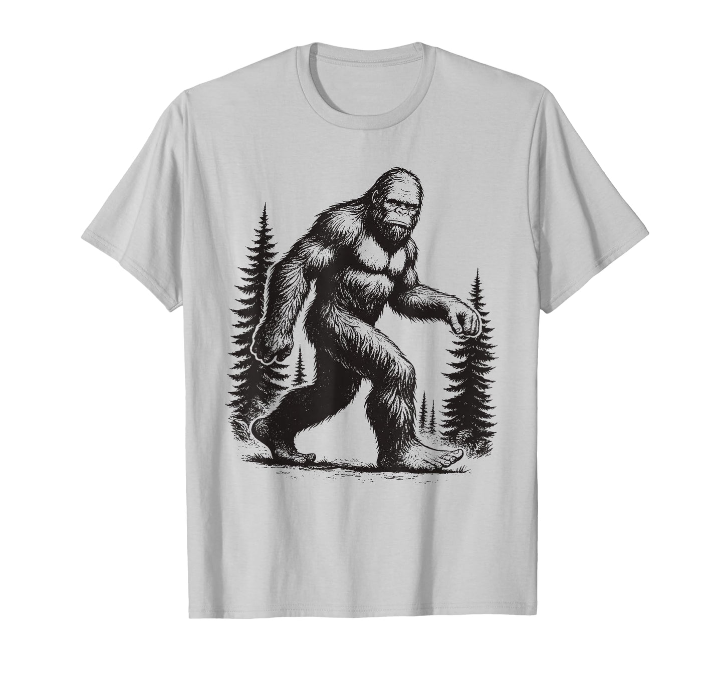 Retro Bigfoot in The Forest Sasquatch Men T-Shirt
