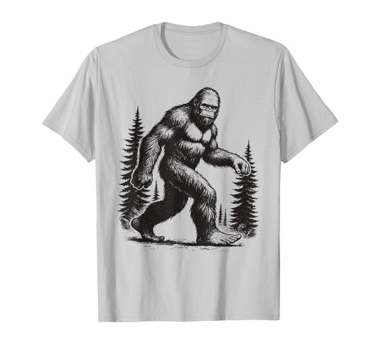 Retro Bigfoot in The Forest Sasquatch Men T-Shirt