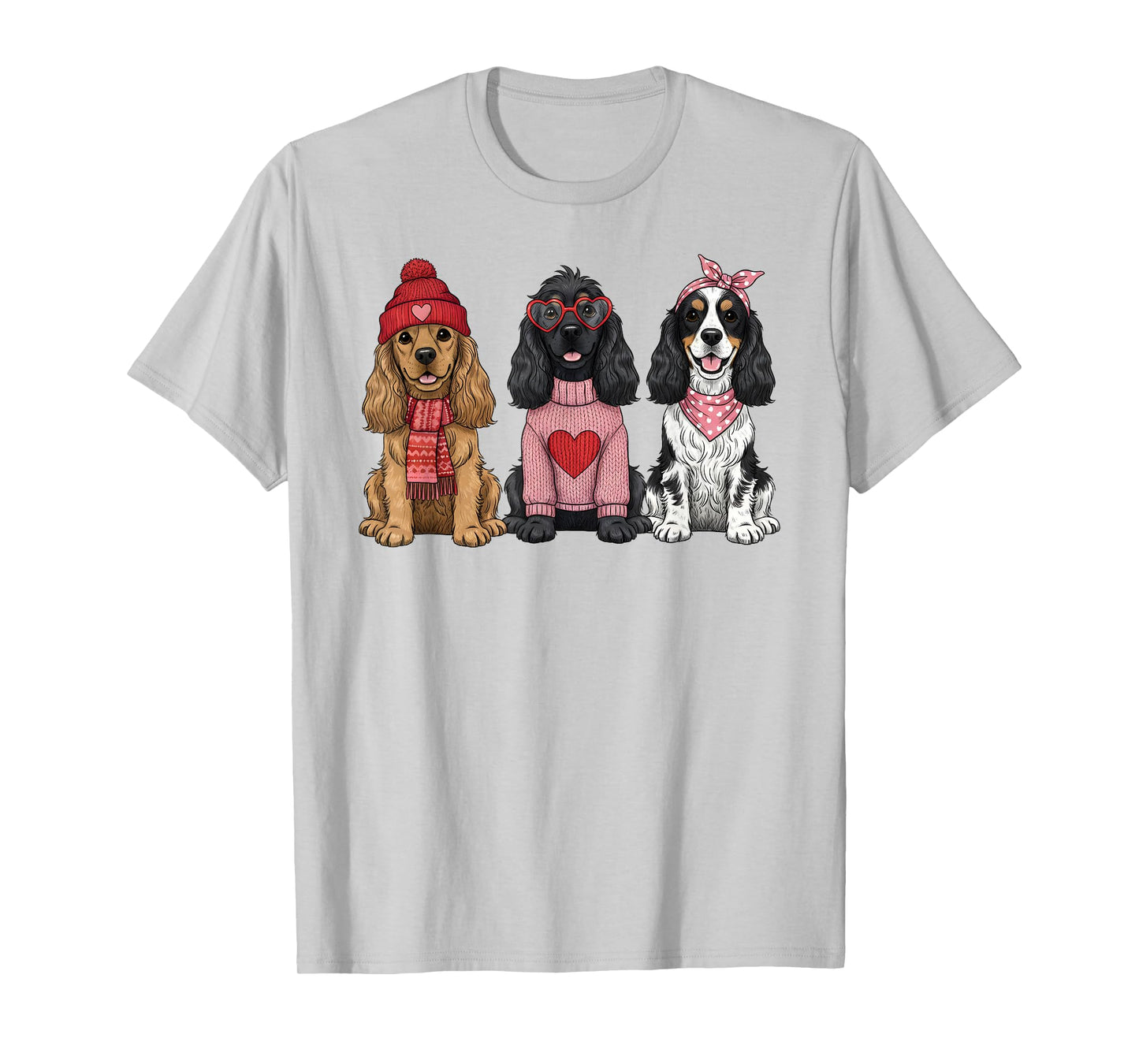 Cute American Cocker Spaniel Valentine Dog T-Shirt