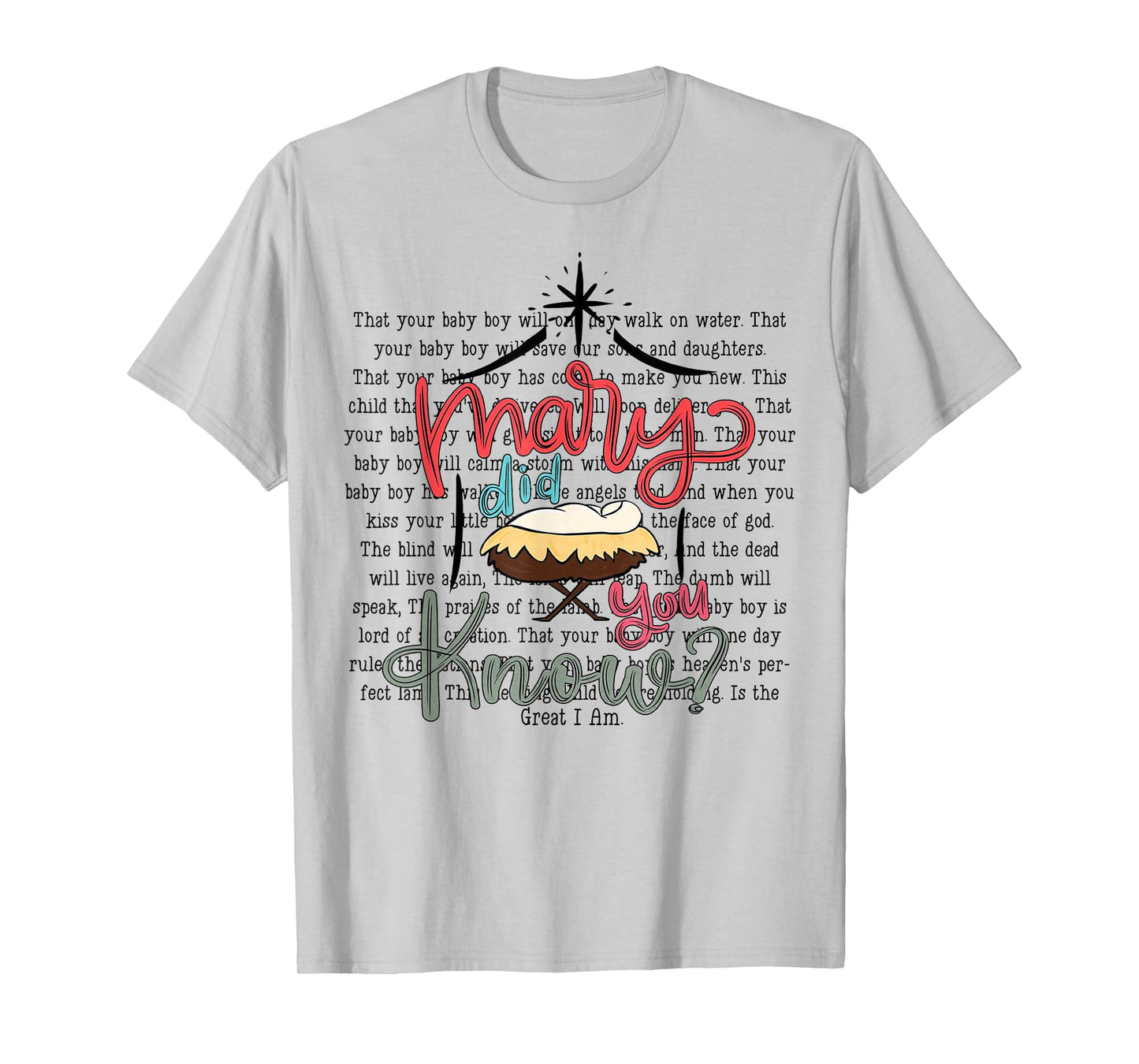 Preppy Mary Did You Know Christian Christmas Quote T-Shirt
