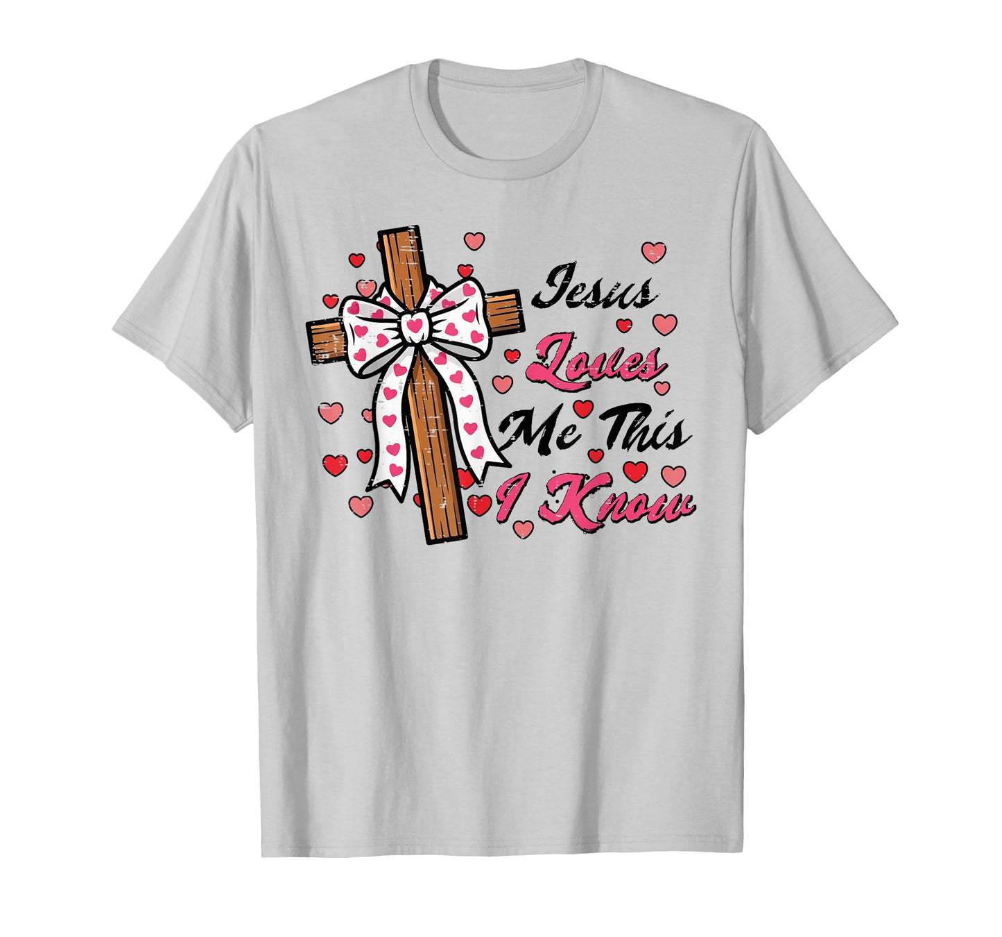 Valentines Day Jesus Loves Me Religious Christian Women Kids T-Shirt