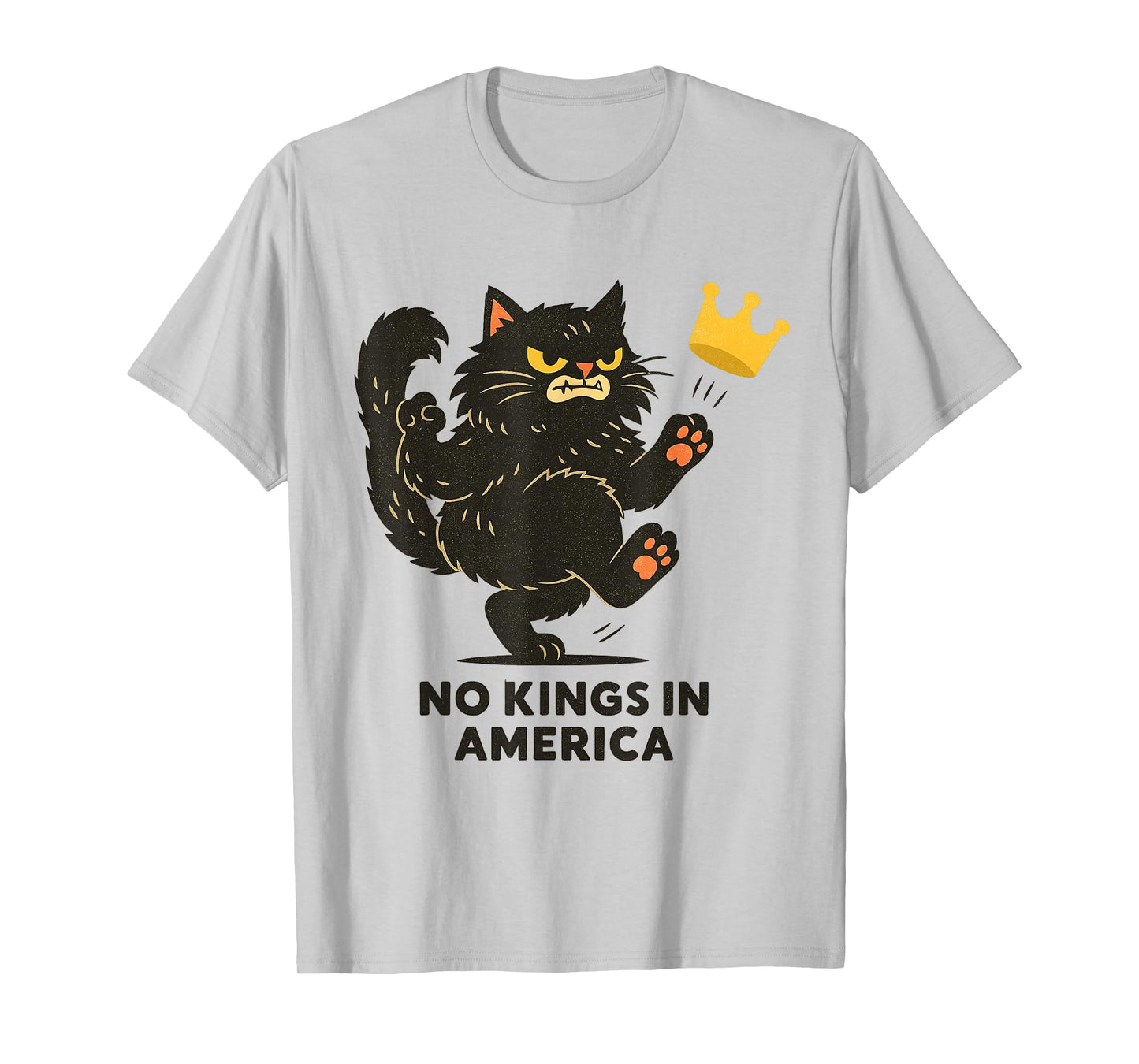 No Kings Funny Cat Patriotic Men Women Liberty 4th of July T-Shirt