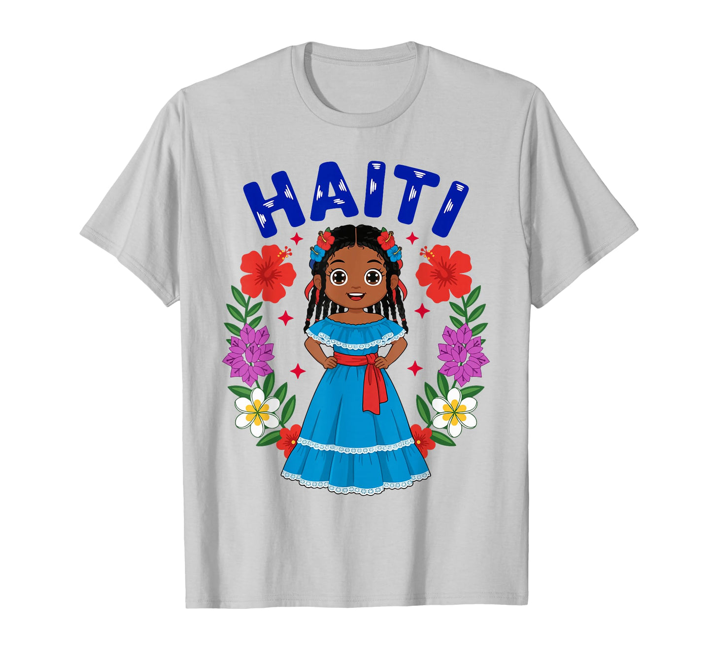 Haiti Haitian Girl Traditional Dress Flowers Heritage T-Shirt