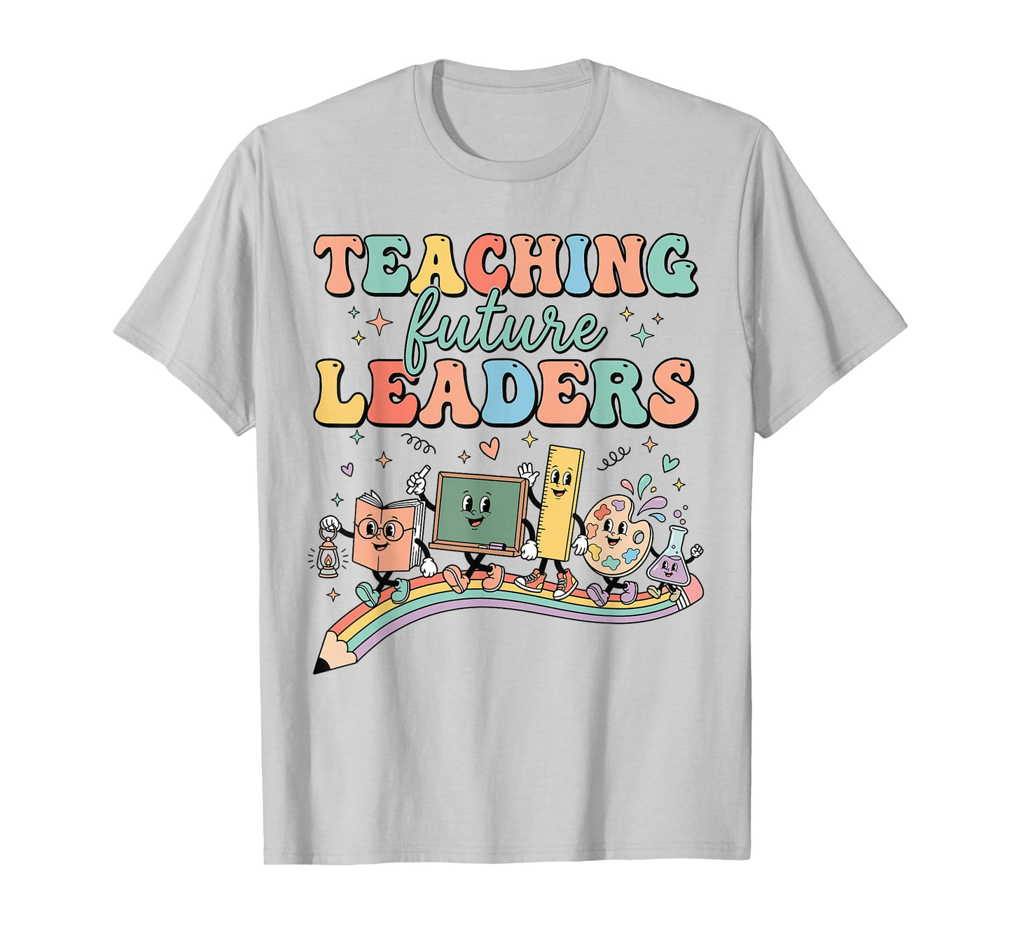 Retro Teaching Future Leaders Groovy Teacher Back to School T-Shirt