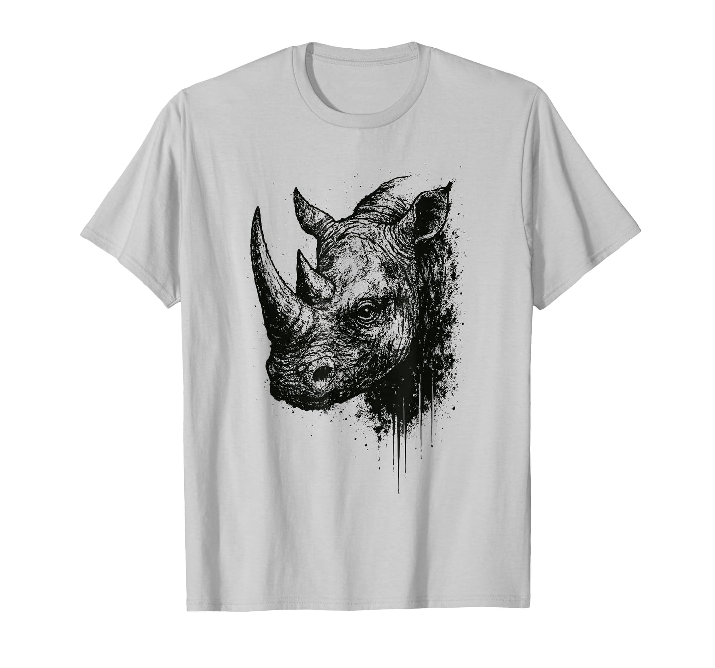 Rhino Ink Art Grunge Safari Wildlife Portrait Rhinocerus T-Shirt