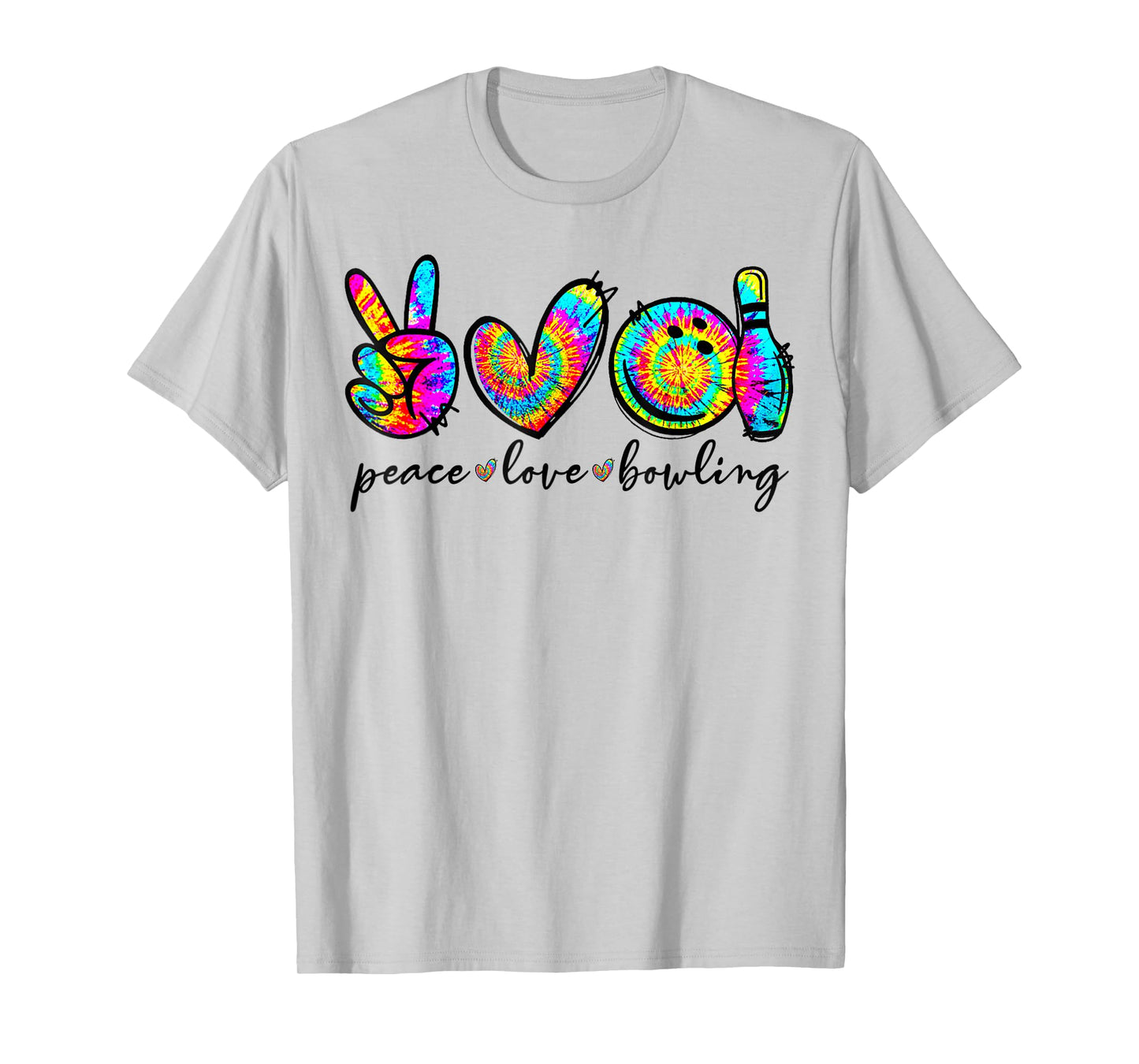 Peace Love Bowling Tie Dye Funny Bowling Lovers T-Shirt