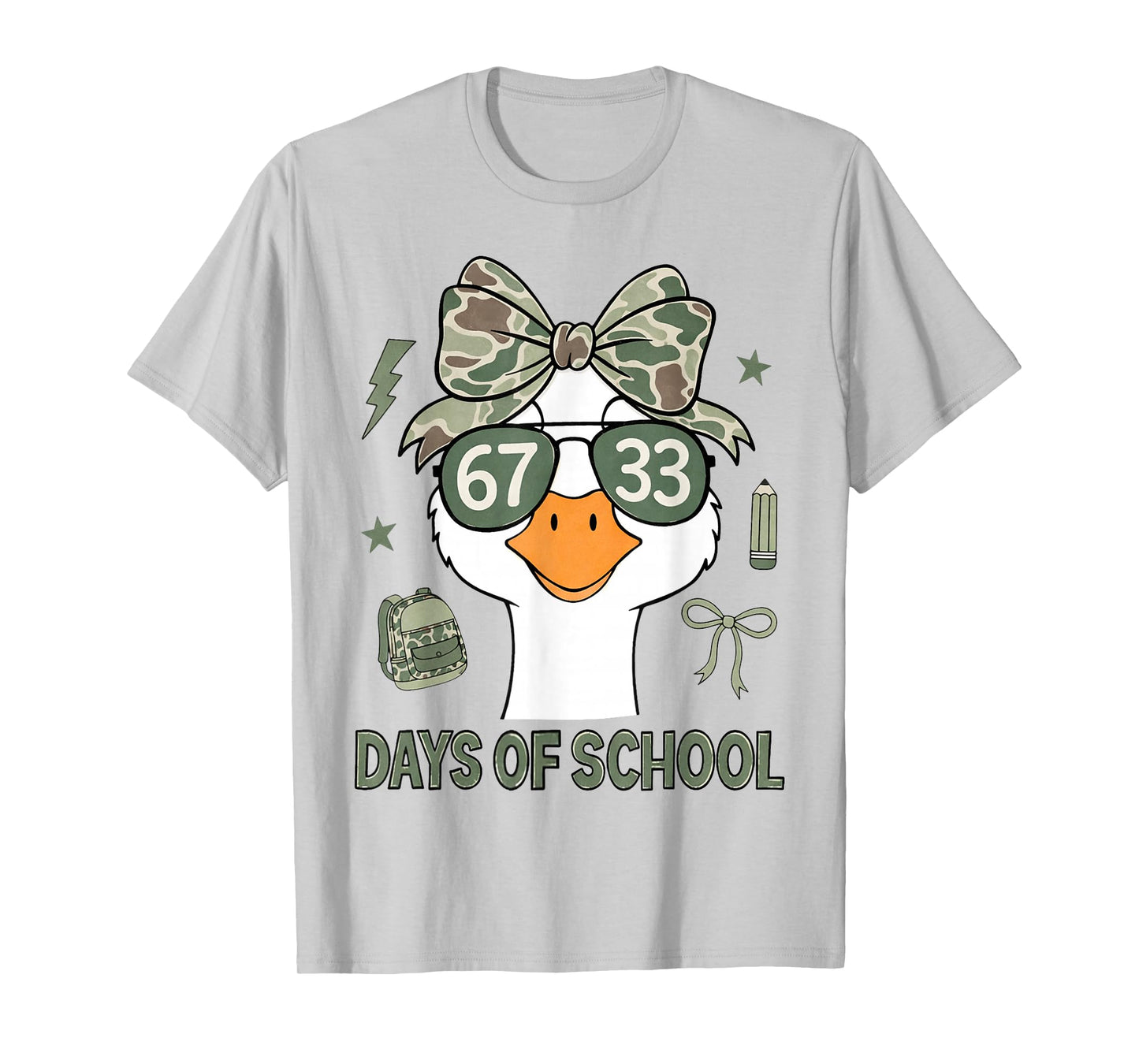 Goose 67+33 Days of School 100 Days Goose Camo Girls T-Shirt