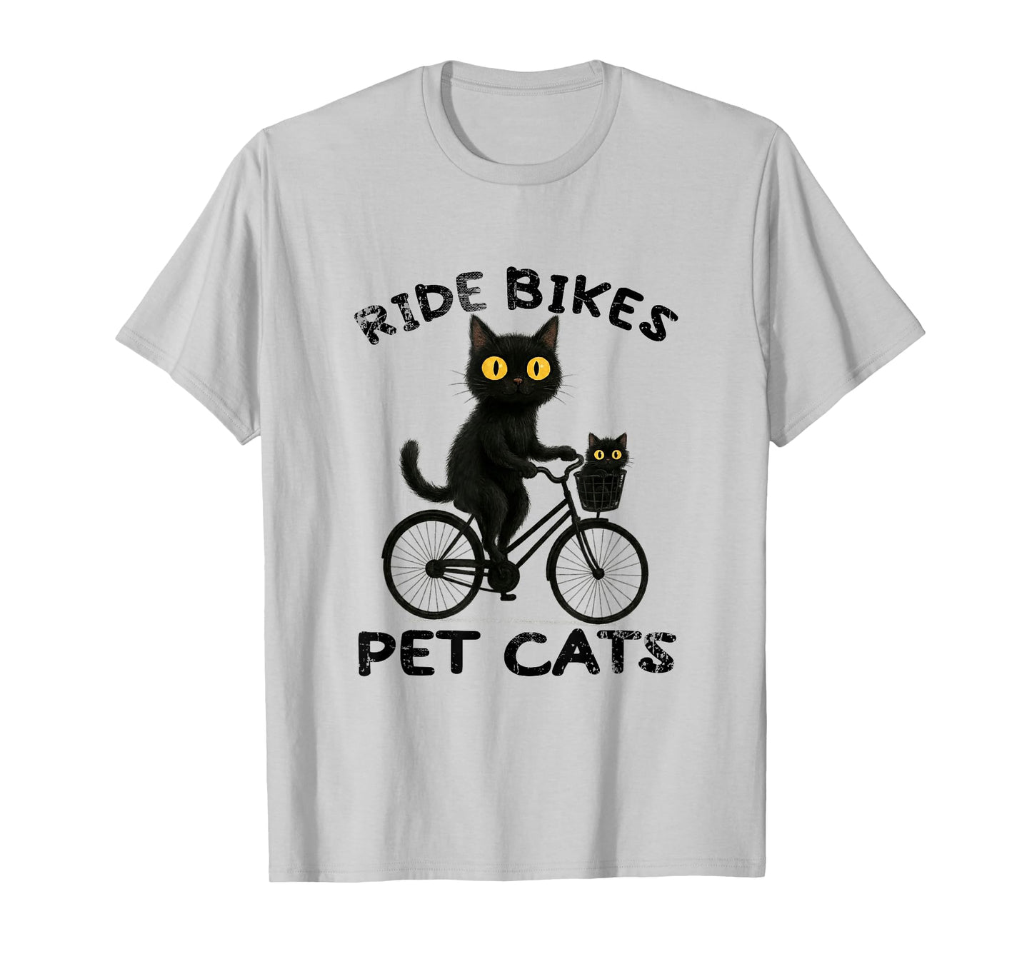 Ride Bikes Pet Cats Bicycle Cycling Biking Cat Lover T-Shirt