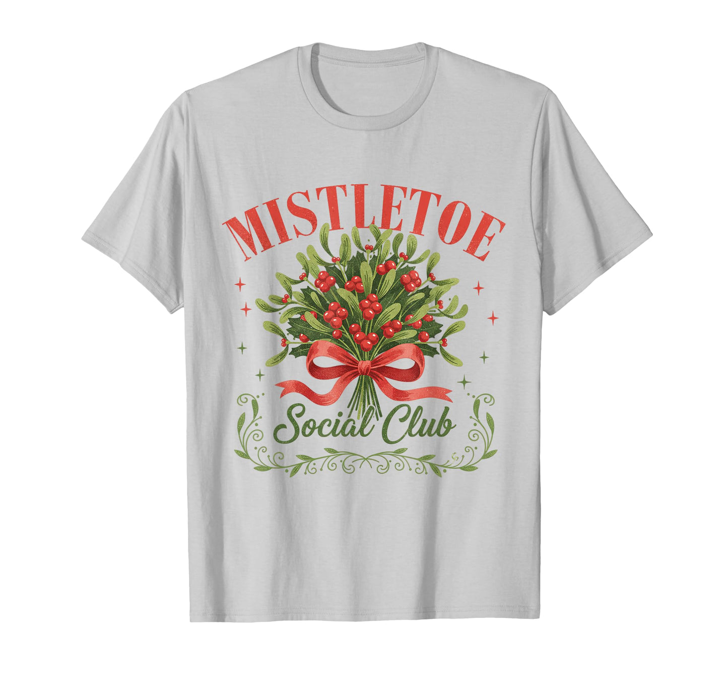 Mistletoe Social Club Coquette Christmas Holiday Women Girls T-Shirt