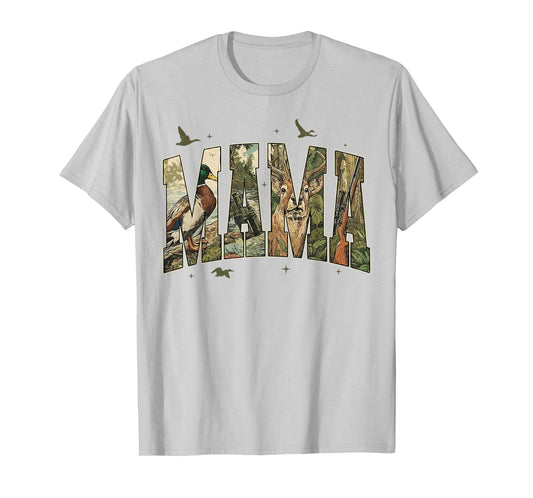 Camo Hunting Mama Deer Duck Hunting Wife Mom Mother's Day T-Shirt